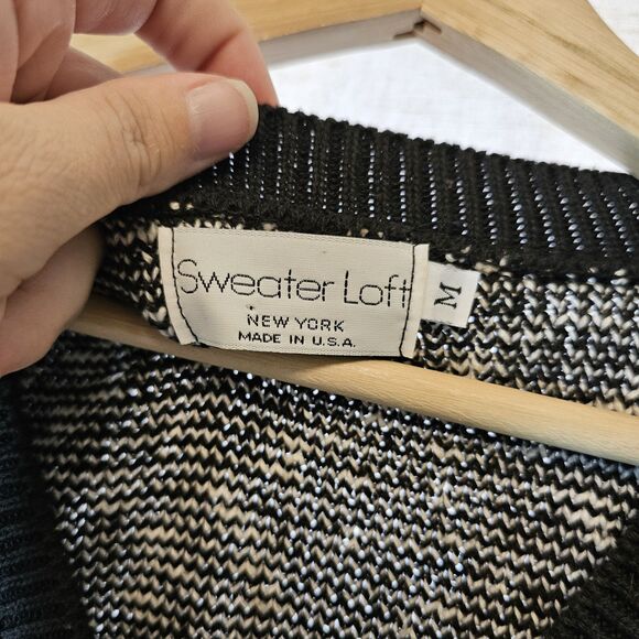 Vintage Sweater Loft Ugly Christmas Sweater Vest White Kitty Cat Gift USA Medium - Picture 3 of 7